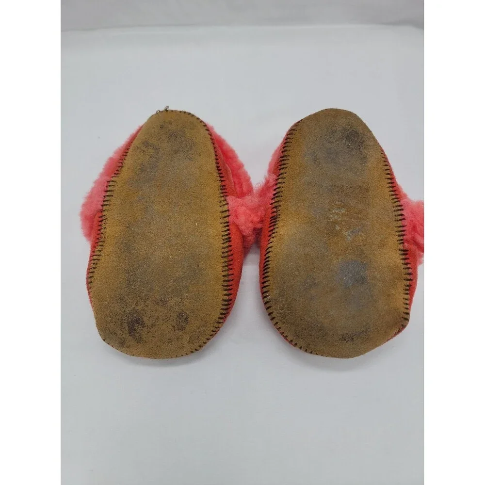 Red Suede Sherling Infant Booties